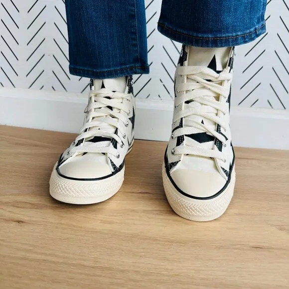⭐Converse Chuck Taylor All Star Hi Large Stars Sz 8.5 Women Retro Shoes A09898F⭐