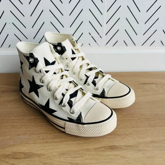 ⭐Converse Chuck Taylor All Star Hi Large Stars Sz 8.5 Women Retro Shoes A09898F⭐