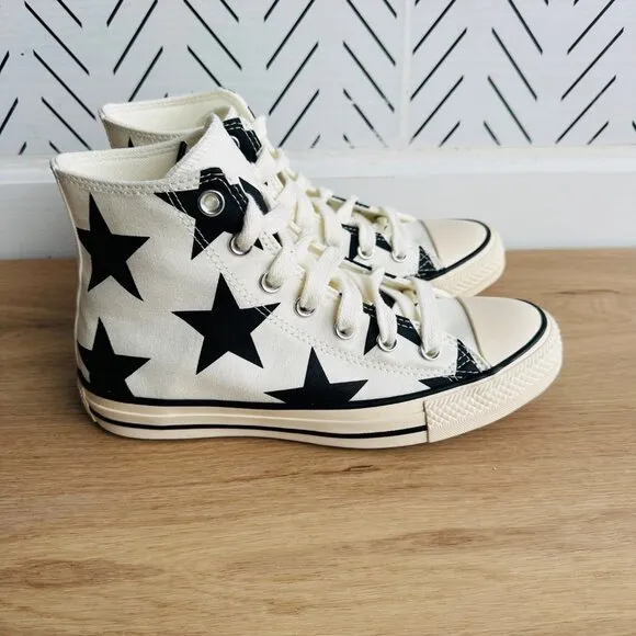 ⭐Converse Chuck Taylor All Star Hi Large Stars Sz 8.5 Women Retro Shoes A09898F⭐