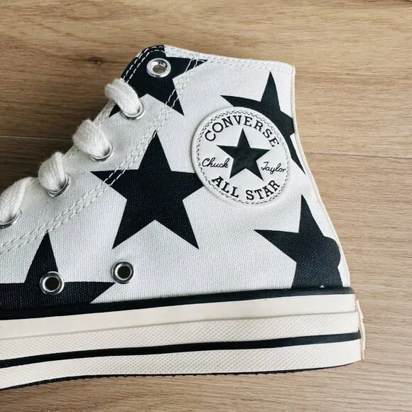 ⭐Converse Chuck Taylor All Star Hi Large Stars Sz 8.5 Women Retro Shoes A09898F⭐