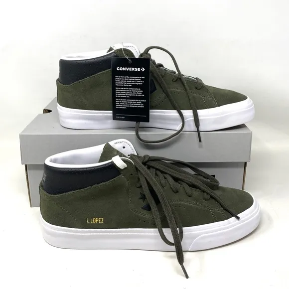 Converse Louie Lopez Pro Shoes Women's Size Suede Khaki Mid Top Casual 171981C