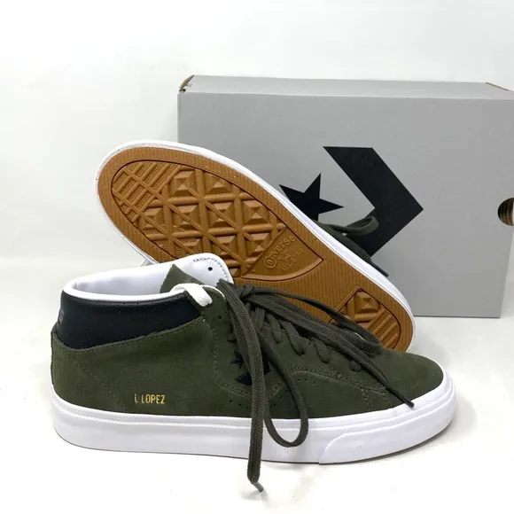 Converse Louie Lopez Pro Shoes Women's Size Suede Khaki Mid Top Casual 171981C