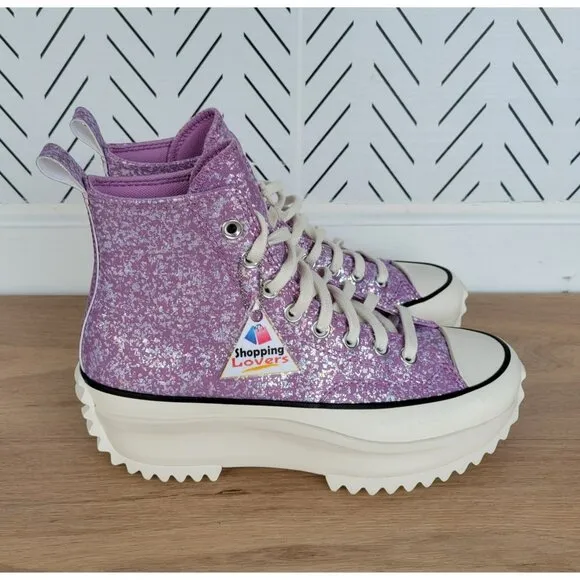 ❤️❤️Converse Run Star Hike Platform Hi Sz 9.5 Men's Shoes Purple Glitter A10096C