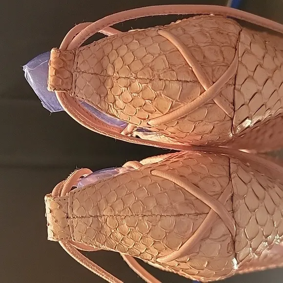 COPY - Christian louboutin beige 120 python bloody mary pumps sz 38.5, 1in plat…