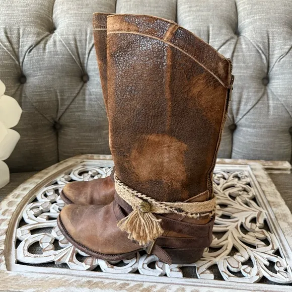 Corral Cowboy Western Brown Leather Boots Women’s 7