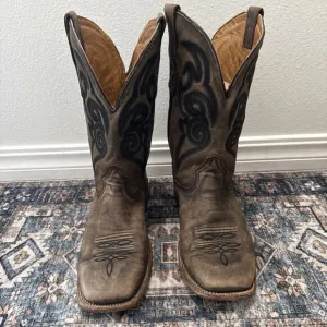 Corral Men's Embroidery Cowboy Boot - Square Toe Rugged Sz 9 EE