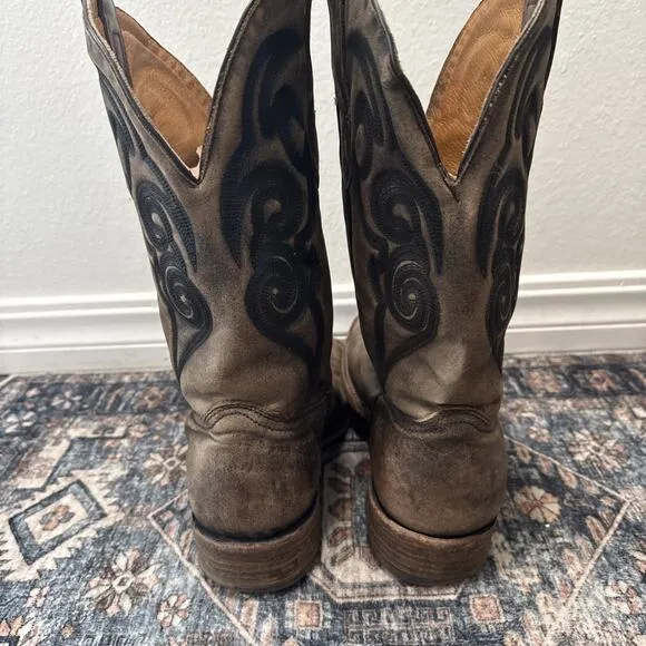 Corral Men's Embroidery Cowboy Boot - Square Toe Rugged Sz 9 EE