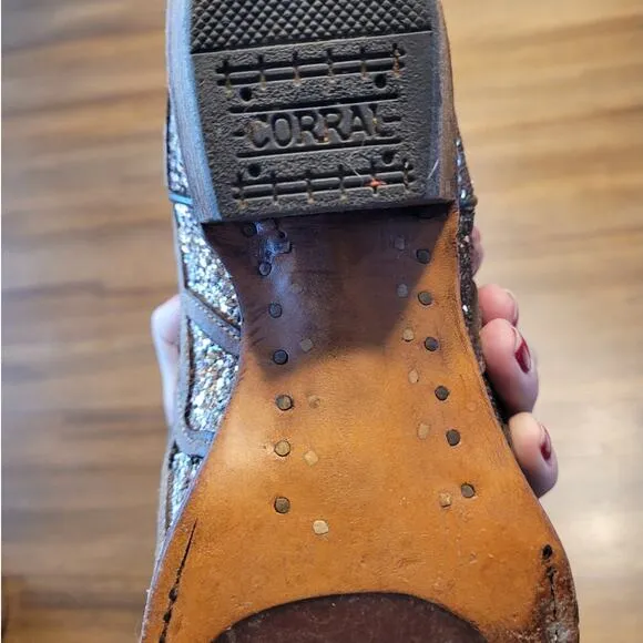 Corral Women’s Boots Orix Glitter Inlay &amp; Studs C3331-LD Size 6.5M