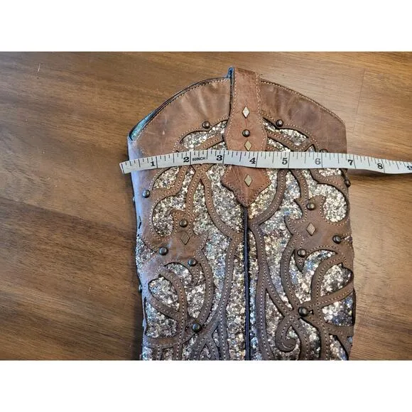 Corral Women’s Boots Orix Glitter Inlay &amp; Studs C3331-LD Size 6.5M