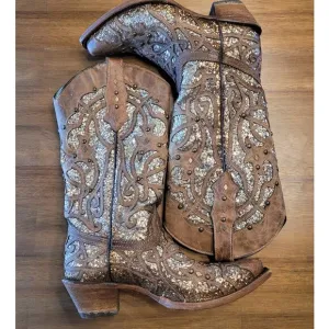 Corral Women’s Boots Orix Glitter Inlay &amp; Studs C3331-LD Size 6.5M