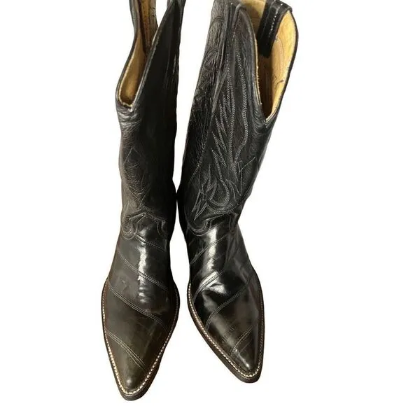Coyote Joe Boots Black Leather Pointed Toe Women’s 8.5 Men’s 7