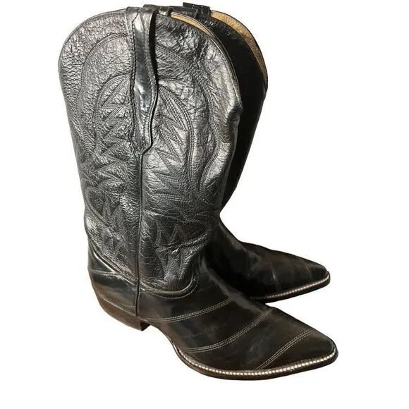 Coyote Joe Boots Black Leather Pointed Toe Women’s 8.5 Men’s 7