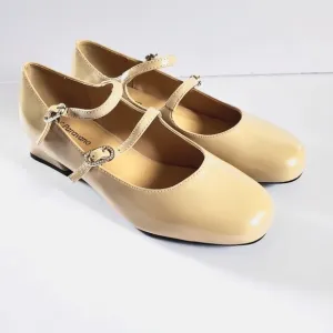 C.Paravano Women Square Toe  Ankle Strap Patent Mary Jane Shoes Size 6.5