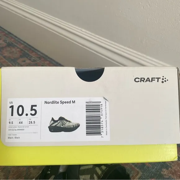 CRAFT Nordlite Speed M Running Shoes Mens 10.5 US 9.5 UK Foam Mesh Black NEW Box