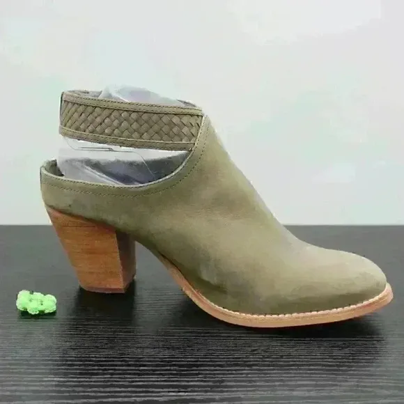 Crevo Eva Women’s Olive/Grey Suede Leather Ankle Boots Size 11