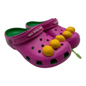 Crocs Barney Classic Clogs KIDS Size J 1 Slip On Shoes I Love You You Love Me