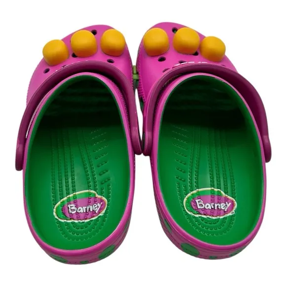 Crocs Barney Classic Clogs KIDS Size J 1 Slip On Shoes I Love You You Love Me