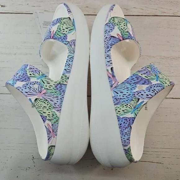 Crocs Classic Crush Butterfly Platform Heel Slip On Sandals Shoes Mens 11 Purple
