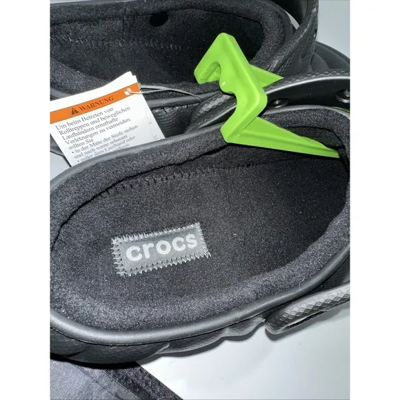 Crocs Classic Lined Overpuff Mens Size 10 Slip On Clogs Black 210059-001 NWT (41