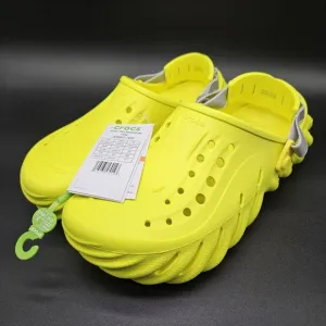 Crocs Echo (Mens 10) Yellow Reflective Backstrap Slip On Clogs‎ Shoes Slides New