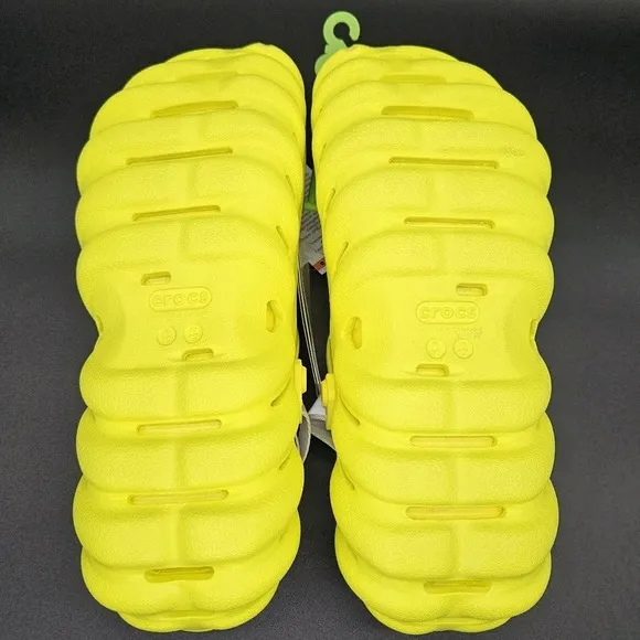 Crocs Echo (Mens 10) Yellow Reflective Backstrap Slip On Clogs‎ Shoes Slides New