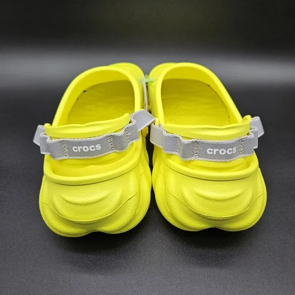 Crocs Echo (Mens 10) Yellow Reflective Backstrap Slip On Clogs‎ Shoes Slides New