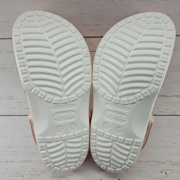 Crocs Shoes‎ Womens Size 10 Pink Rose Metallic Clogs Slip On Sandal 205831