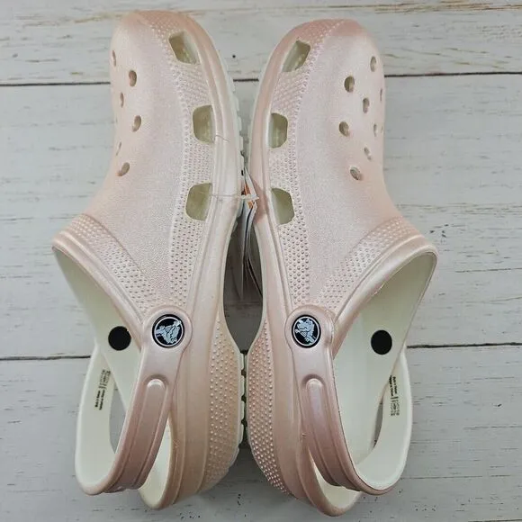 Crocs Shoes‎ Womens Size 10 Pink Rose Metallic Clogs Slip On Sandal 205831
