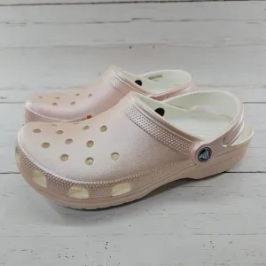 Crocs Shoes‎ Womens Size 10 Pink Rose Metallic Clogs Slip On Sandal 205831
