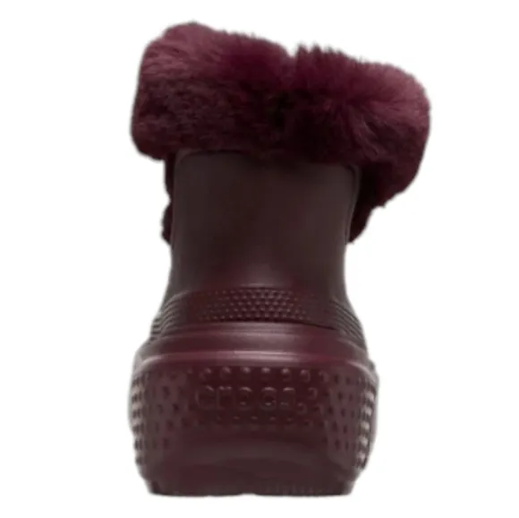 Crocs Stomp Lined‎ Snow Boots Dark Cherry Ankle High 208718-6WD Size 12W/10M