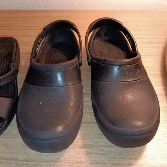 Crocs Women Nurse Clog Wedge Sandal 2 Pair Lot Black