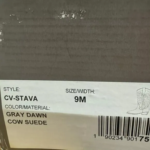 Crown Vintage Women’s Stava, Gray Western Boots, Size 9 M