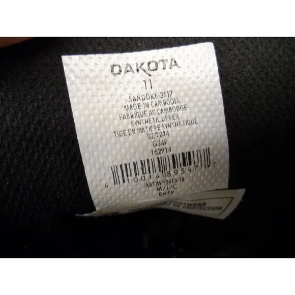 Dakota Men's 3617 Mid-Cut Quad Lite Steel Toe Steel Plate Shoes Black Size 11M