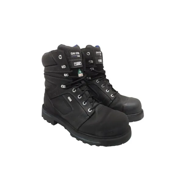 DAKOTA Men's 557 8&quot; Steel Toe Comp Plate HD3 Vibram Work Boot Black Size 11M