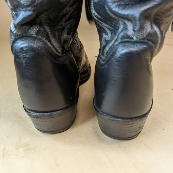 Dan Post &quot;El Paso&quot; Boots Men Size 9.5 D  Black Leather Western Style Pull On. Gr