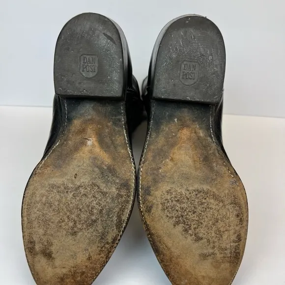 Dan Post Black Leather Cowboy Boots Men’s Size 12 EW