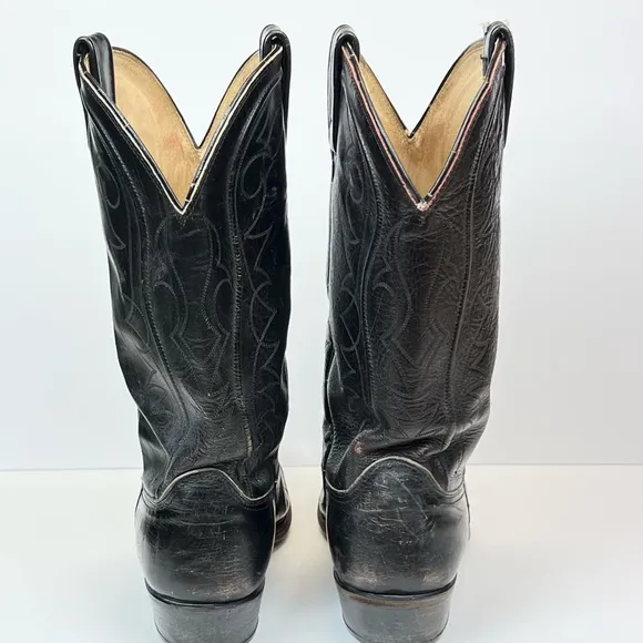 Dan Post Black Leather Cowboy Boots Men’s Size 12 EW