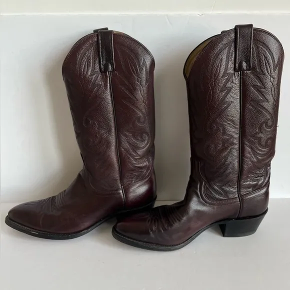 Dan Post Burgundy Pebble Grain Cowboy Boots men’s size 9D
