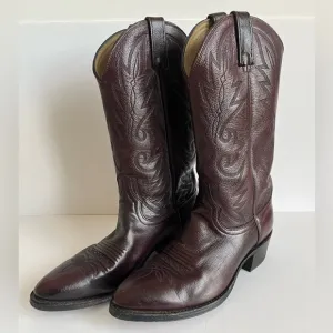 Dan Post Burgundy Pebble Grain Cowboy Boots men’s size 9D