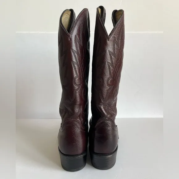 Dan Post Burgundy Pebble Grain Cowboy Boots men’s size 9D