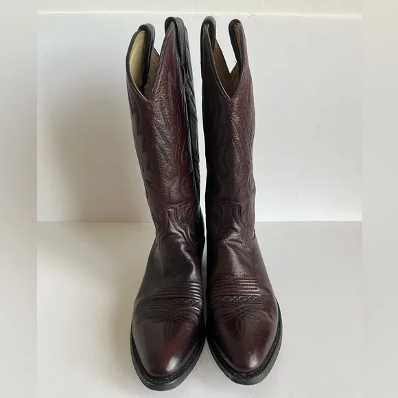 Dan Post Burgundy Pebble Grain Cowboy Boots men’s size 9D
