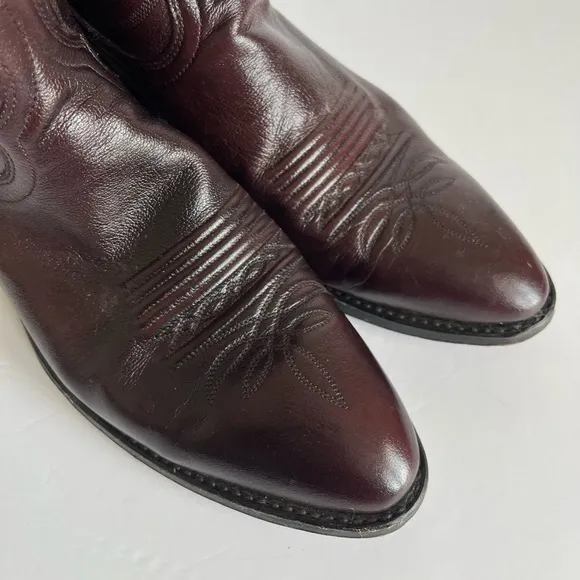 Dan Post Burgundy Pebble Grain Cowboy Boots men’s size 9D