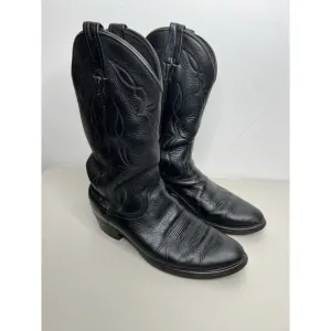 Dan Post Cowboy Boots Black Leather Men’s Size 9 D Style 6621