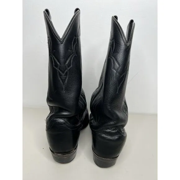 Dan Post Cowboy Boots Black Leather Men’s Size 9 D Style 6621