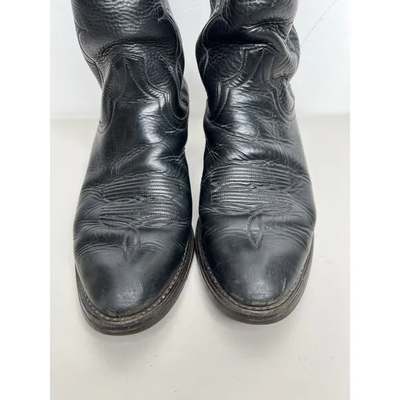 Dan Post Cowboy Boots Black Leather Men’s Size 9 D Style 6621