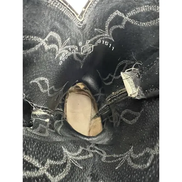 Dan Post Cowboy Boots Black Leather Men’s Size 9 D Style 6621
