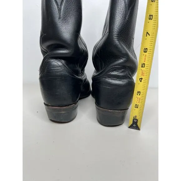 Dan Post Cowboy Boots Black Leather Men’s Size 9 D Style 6621