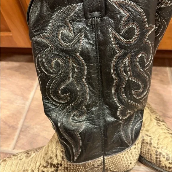 Dan Post Exotic Python Snake Skin Leather Cowboy Boots Men’s Sz 11D
