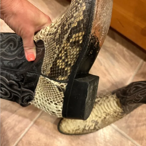 Dan Post Exotic Python Snake Skin Leather Cowboy Boots Men’s Sz 11D