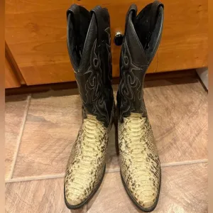 Dan Post Exotic Python Snake Skin Leather Cowboy Boots Men’s Sz 11D
